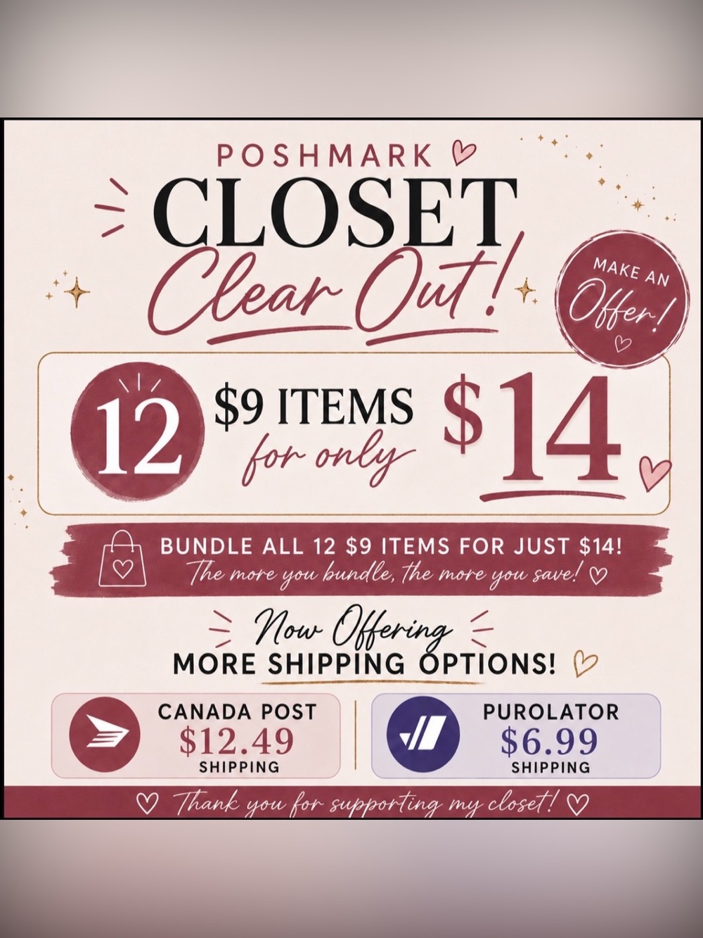 🎀🗣️ Closet Clear Out Promotion! 🗣️🎀